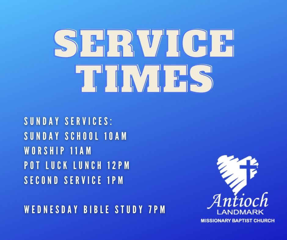 Antioch Missionary Baptist Church in Perryville Arkansas service times in blue