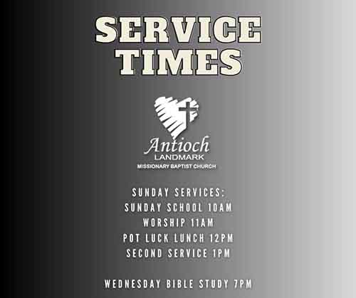 Antioch Baptist Church in Perryville Ar service times gray