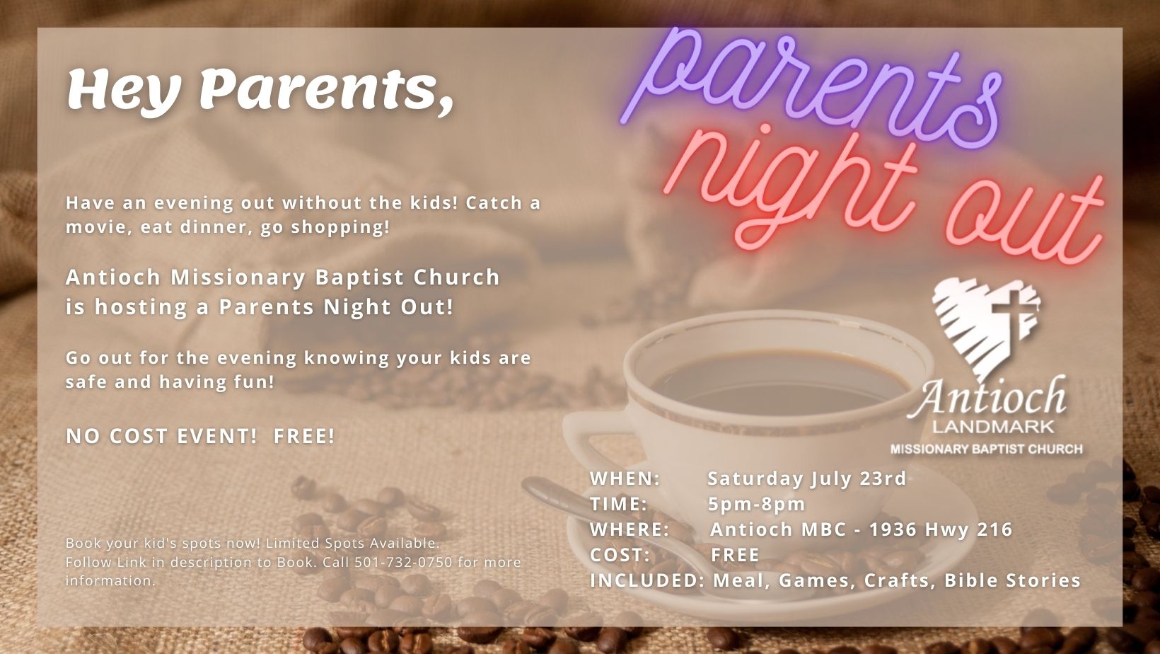 Parents Night Out Antioch Missionary Baptist Church Perryville Ar